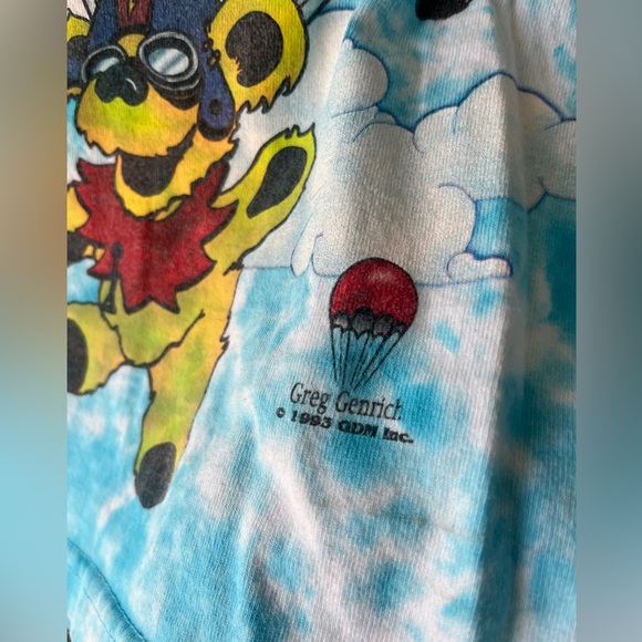 Vintage 1993 Grateful Dead skydiving, dancing bears tie-dye T-shirt - Picture 3 of 16